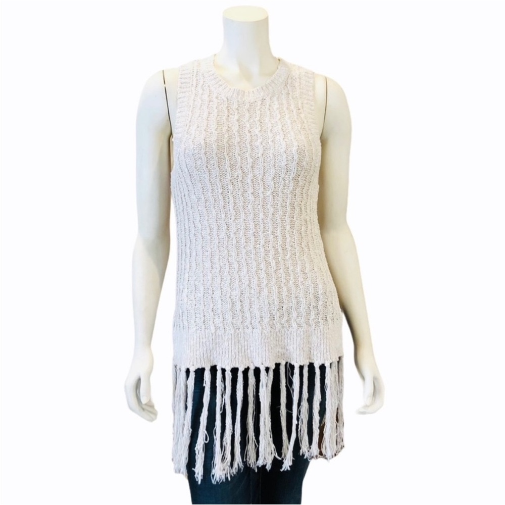Abercrombie & Fitch Sleeveless Tassel Fringe Tunic Sweater